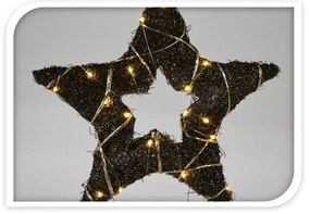 Vianočná LED hviezda Browee tmavohnedá, 30 LED 39 x 37 x 4 cm