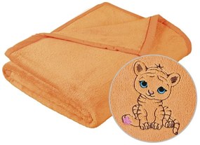 Brotex Mikro deka detská s výšivkou 75x100 cm Lososová