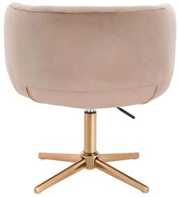 LuxuryForm DESIGN Kreslo MONTANA VELUR na zlatom kríži - latte