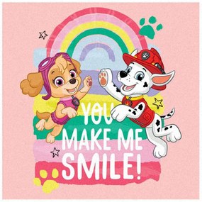 Detský / dievčenský uterák na tvár Tlapková patrola - Paw Patrol - motív You make me smile! - 100% bavlna - 35 x 35 cm