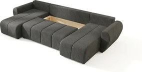Rozkladacia obojstranná sedacia súprava do U SEVIO 311x145 cm, tmavosivá + 2 vankúšiky ZDARMA