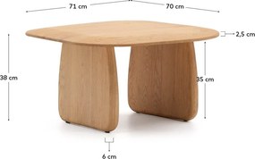 Odkladací stolík z dubového dreva 70x71 cm Pirita – Kave Home