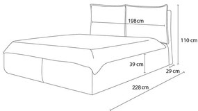 Ružová čalúnená dvojlôžková posteľ s úložným priestorom a roštom 180x200 cm Garancia – Bobochic Paris