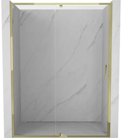 Mexen Exo, výklopné sprchové dvere 145 cm, číre sklo, zlatá, 819-145-000-50-00