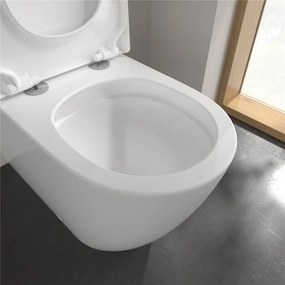 VILLEROY &amp; BOCH Subway 3.0 WC misa kombi s TwistFlush, s hlbokým splachovaním bez vnútorného okraja, zadný odpad, 370 x 710 mm, biela alpská, s povrchom CeramicPlus, 4672T0R1