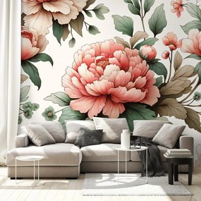 Tapeta romantické ružové pivonky