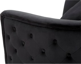 Čierne zamatové kreslo Bucarest – Mauro Ferretti