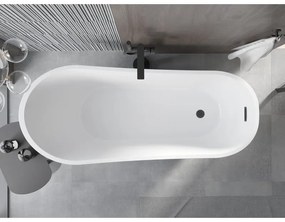 Mexen Alta, voľne stojaca vaňa 170 x 75 cm, biela, čierny matný prepad, 52141707500-70