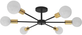 Toolight - Lampa spider-6 APP501-6C, čierna-zlatá, OSW-01100