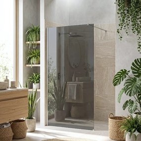 Bezrámová sprchová zástena REA FLEXI 80 cm, chróm/sivá dymová - bez vaničky