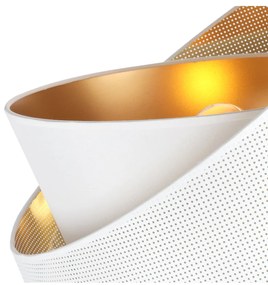 Závesné svietidlo Asti Duo1, 1x PVC/biele textilné tienidlo, (fi 45cm), g, b