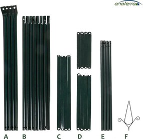 Kovová opora pre popínavé rastliny 195 cm, sada 2 ks