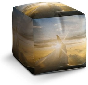 Sablio Taburet Cube Krídlo lietadla nad mrakmi: 40x40x40 cm