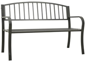 Záhradná lavica sivá 120 cm oceľ 319581