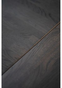 Tmavohnedá dubová prídavná doska jedálenského stola Rowico Brooklyn