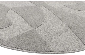 Sivý vlnený okrúhly koberec ø 200 cm Morphic Botanica – Agnella