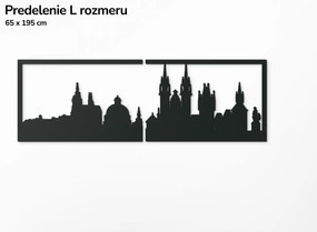 drevko Obraz Praha panoráma Rozmer obrazu: 29,5 x 89 cm, Farba dekorácie: Čierna