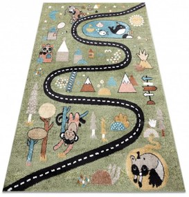 Detský kusový koberec Cesta z mesta zelený 80x150cm