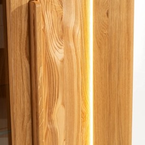 Vitrína London 15 98 cm z masivu s LED osvětlením dub přírodní
