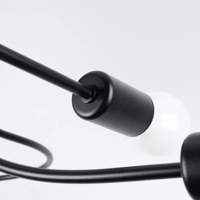 Sollux SL.1455 - Luster na tyči LEVAR 4xE27/15W/230V čierna