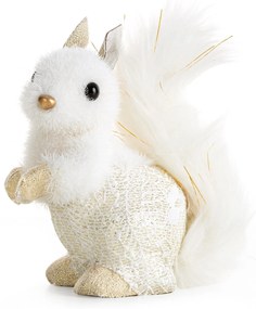 VIANOČNÁ FIGÚRKA SQUIRREL SADA 6KS 2 CM BIELA