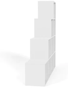 MIADOMODO stupňovitý regál veľký, voľne stojaci, biely