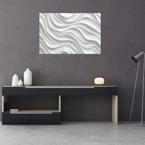 Obraz - 3D biele vlny (90x60 cm)
