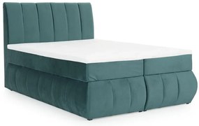 Posteľ Boxspring Vincenzia 200x180, modrá (koženka - bvi 22)