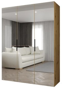 Šatníková skriňa 150 cm Mirabella 3 (dub artisan + čierna). Akcia -20%. Vlastná spoľahlivá doprava až k Vám domov. 1126457