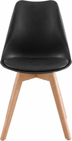Set štyroch jedálenských stoličiek KDCB35888BH01 (4 ks) čierne / hnedé nohy