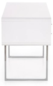 PISACÍ STÔL DARIAN BIELY VYSOKÝ LESK + CHRÓM 120 cm