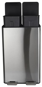 Oceľový odpadkový kôš 2x30 l na triedený odpad/nášľapný v matne striebornej farbe Aliya – Spirella