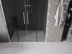Mexen Velar Duo, posuvné sprchové dvere do otvoru 150 cm, 8mm šedé sklo, chrómová, 871-150-000-42-01