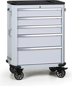 Pojazdný dielenský vozík na náradie G2, 5 zásuviek, sivá