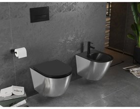 Mexen Lena, závesný bidet 480x370x325 mm, čierna matná - strieborná, 35224874