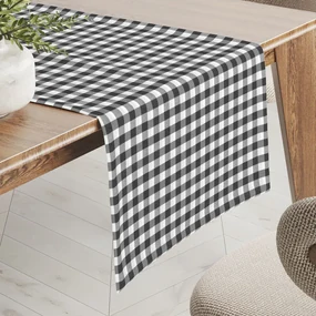 Biante Dekoračný behúň na stôl Rebeka RE-011 Sivo-biela kocka stredná 45x140 cm