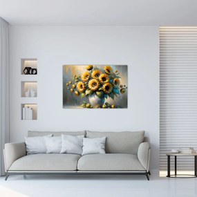 Obraz – Váza so slnečnicami (90x60 cm)