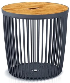 Univerzálny kôš s bambusovým vekom, 25 l, prírodné drevo / antracit