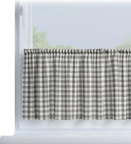 Jednoduchá vitrážková záclonka na metre farba produktu sivá látka vzorované