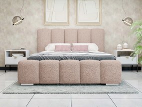 Čalúnená manželská posteľ Lisko Boucle, Rozmer postele: 180x200, Farby: Abriamo 07