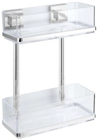 WENKO 22691100-Polica VACUUM-LOC QUADRO ED 25,5x32,5 cm strieborná/lesklý chróm/priehľadná