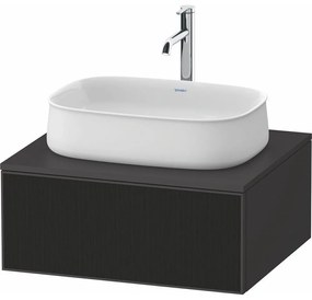 DURAVIT Zencha závesná skrinka pod umývadlo na dosku, 1 zásuvka, 650 x 550 x 281 mm, čierna líniová štruktúra/grafit super matná, ZE4810063800000