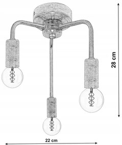 Prisadený luster SAGA 3xE27/40W/230V