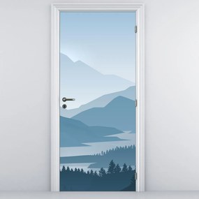 Fototapeta na dvere - Hory pohľadom grafika (95x205cm)