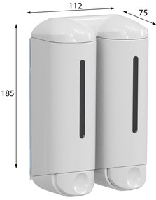 MARPLAST MARPLAST, SHOWER MEDIUM dvojitý dávkovač tekutého mydla 2x250ml, biela, A94801