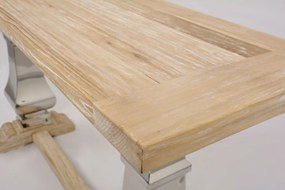 Konzolový stolík Glamour 160 cm z masívu hnedý/chróm