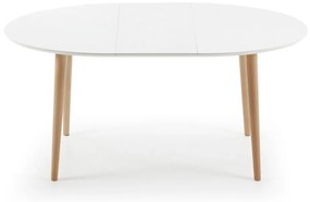 Biely rozkladací jedálenský stôl s bielou doskou 90x120 cm Oqui – Kave Home
