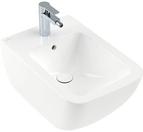 VILLEROY &amp; BOCH Venticello závesný bidet s otvorom, s prepadom, 375 x 560 mm, biela alpská, s povrchom CeramicPlus, 441100R1