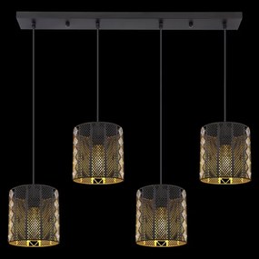 Globo 15450-4H - Luster na lanku ABINY 4xE27/60W/230V zlatá/čierna