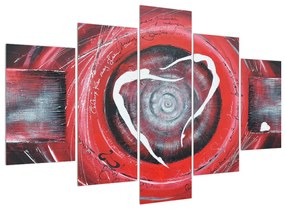 Abstraktný obraz - červená maľba (150x105 cm)